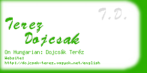 terez dojcsak business card