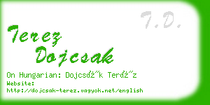 terez dojcsak business card